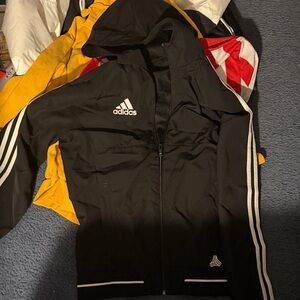 Adidas Black and White Hooded Jacket